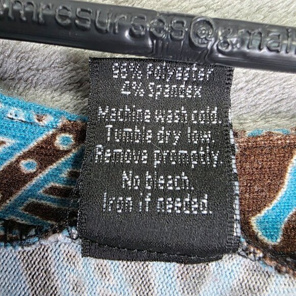 Womens Winwin Tunic Top Blue Brown Paisley Print V Neck Roll Tab Sleeve S/M - Picture 5 of 9